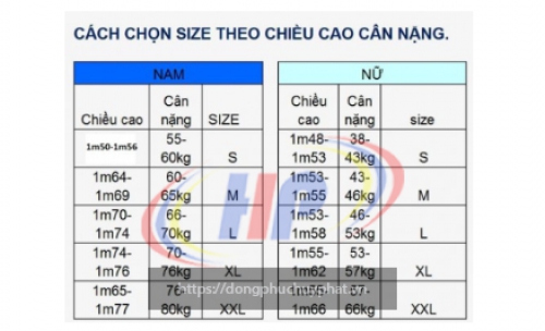Tư vấn chọn size áo theo chiều cao và cân nặng